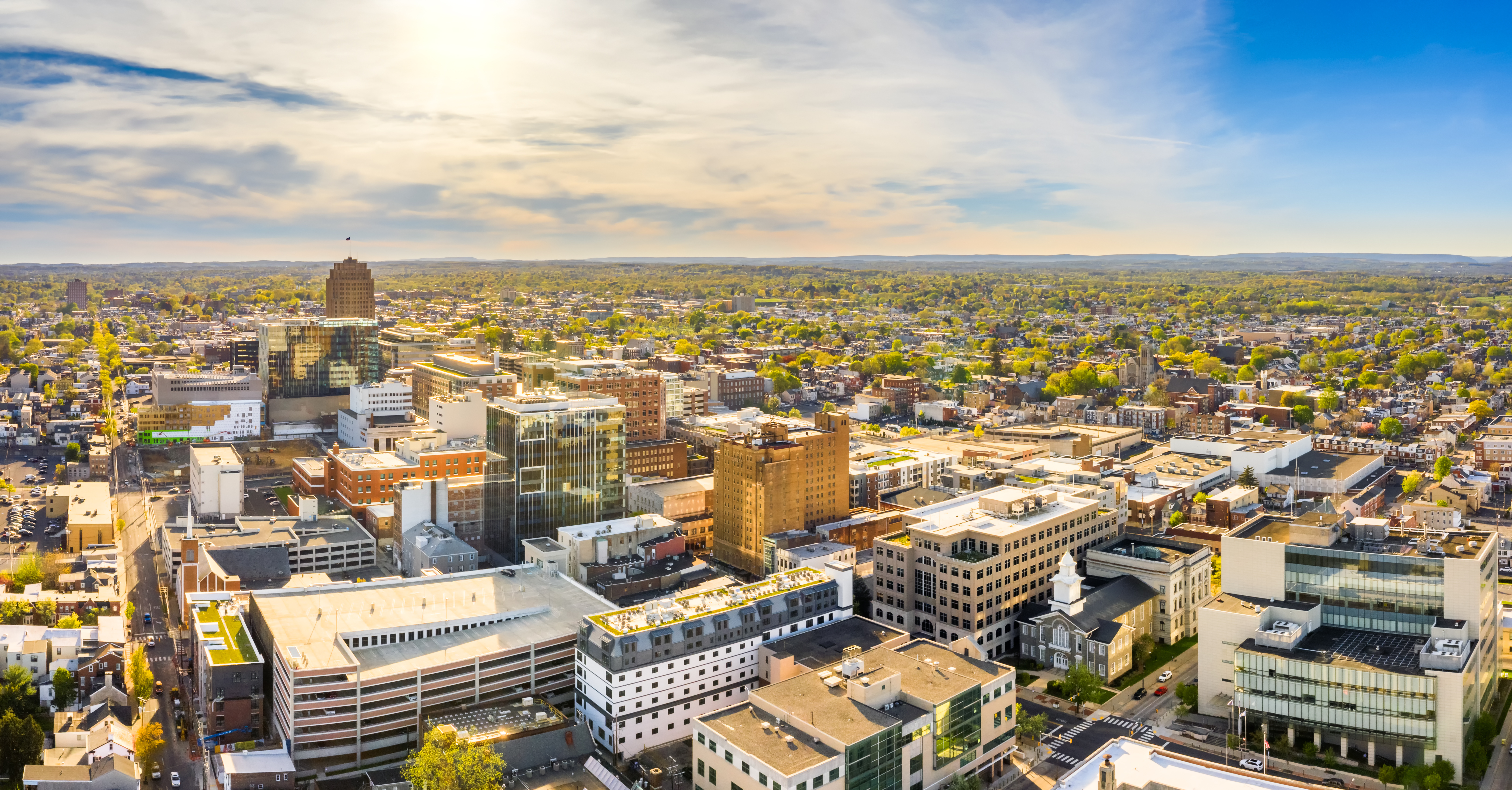 Aerial view of Allentown, Pennsylvania