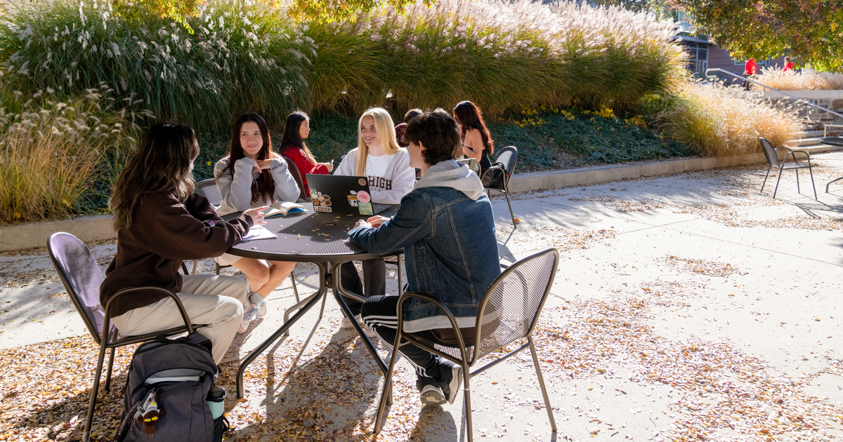 students outside