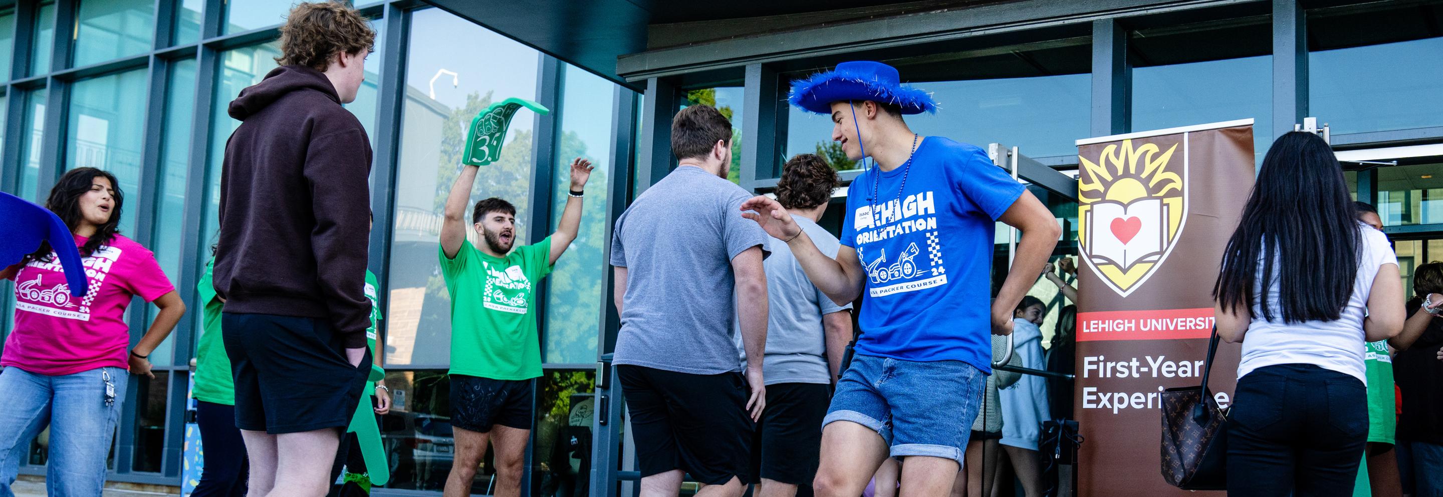 First Year Students entering campus building